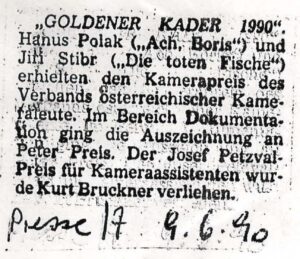 GOLDENER KADER 1990 Presse Artikel